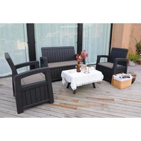 Black 4-Seater Storage Garden Furniture