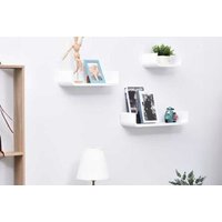 HOMCOM 3 pcs U Shaped Shelves Set-White