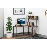 HOMCOM L-Shaped Desk & Storage Shelf