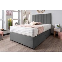 Steel Velvet Divan Bed W/ Mattress