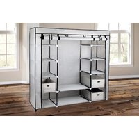 Large Canvas Wardrobe with Shelving