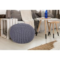 Dark Grey Knitted Beanbag Footstool