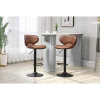 HOMCOM Brown Bar Stool Set