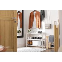 HOMCOM 3-Tier White Shoe Rack