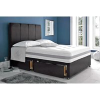 Black Suede Style Divan Bed and Mattress