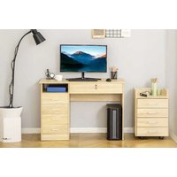 HOMCOM Office Desk, Lockable Drawe