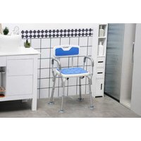 HOMCOM Adjustable Shower Chair, Blue