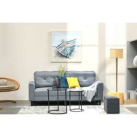 HOMCOM Blue Boat Wall Art, 90 x 90 cm