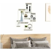 HOMCOM Interlocking Cube Shelves, White