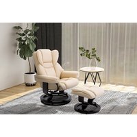 HOMCOM PU Reclining Armchair, Cream