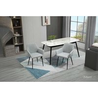 HOMCOM Accent Chairs, Linen, Light Grey