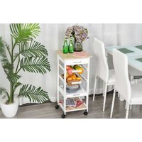 HOMCOM Kitchen Island Trolley