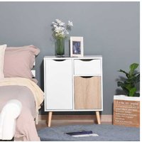 HOMCOM Floor Cabinet, Drawer, Natural