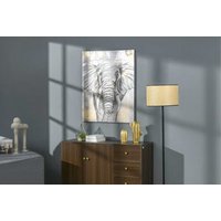 HOMCOM Grey Elephant Wall Art