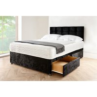 Crushed Silver Velvet Divan Bed