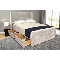 Crushed Velvet Divan Bed and Mattress