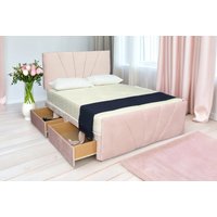 Pink Chenille Divan Bed Set