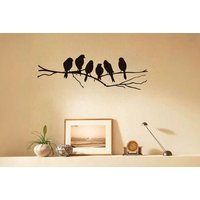 Set of 2 Flat Wall Bird Stickers in Black