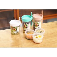 Salad Cup with Fork & Dressing Pot