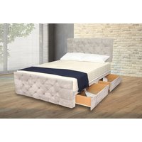 Grey Crushed Velvet Divan Bed & Mattress