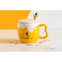 Cute Bee Coffee Cup with Lid Spoon