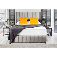 Light Grey Linen Velvet Divan Bed