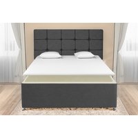 Grey Divan Bed with Headboard