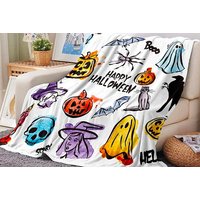 Halloween-Themed Flannel Throw Blanket