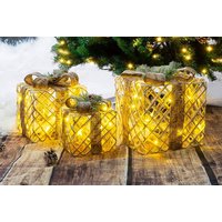 LED Gold Gift Boxes Decoration