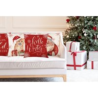Christmas Linen Cushion Covers