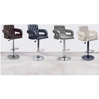 Faux Leather Adjustable Swivel Bar Chairs