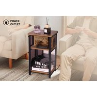 3-Tier Rustic Brown Bedside Table