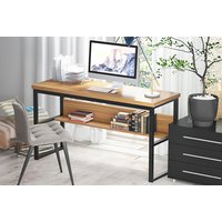 Wooden Computer Desk with Bookshelf