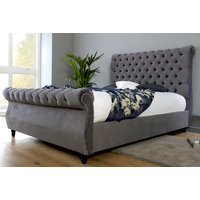 Chesterfield Sleigh Bed w/ Mattress