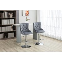 Swivel Velvet Bar Stools With Footrest