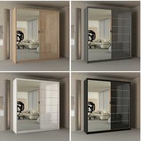 High Gloss Sliding Mirror Door Wardrobe