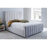 Sara Linen Grey Bed Frame w/ Optional Mattress - 4 Sizes
