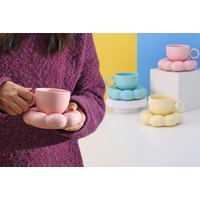 Cloud Coffee Mug Set with Saucer and Spoon