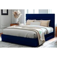 Velvet Headboard Ottoman Bed