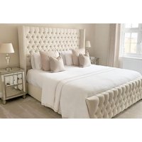 Cream Cannes Wingback Bed Frame