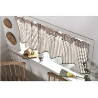 2Pcs 106 x 45cm Plaid Decor Curtains