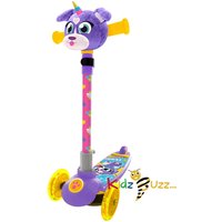 3-Wheeled Plush Head Kids Scooter - Light-Up, Foldable, Adjustable (Ages 3+, Outdoor Toy) | Wowcher