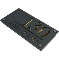 Deluxe Laser Cut Door Plaque - Modern Mirror Finish Custom House Sign (15x29cm, 9 Styles) | Wowcher