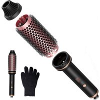 3-in-1 Ionic Curling & Straightening Hair Brush - Fast Heat-Up, Ceramic Tourmaline, Multi-Function Styling Tool | Wowcher