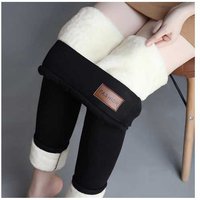 Black UK14 Padded Thickened Lamb Flannel Bottom Pants Women Leggings | Wowcher