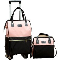 Expandable Oxford Cabin Carry-On with Wheels & Trolley Sleeve - Lightweight Travel Bag | Wowcher