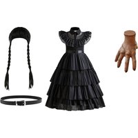 Wednesday Adams Black Dress with Accessories | Wowcher