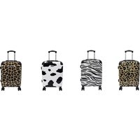 20-Inch Hard Shell Printed Cabin Suitcase w/ Wheels & Built-In Lock - 4 Prints | Wowcher