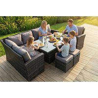 PRICE DROP! 9-Seater Weather-Resistant Rattan High Back Garden Dining Set with Adjustable Table | Wowcher
