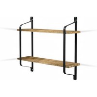Chic Industrial 2-Tier Home Decor Floating Wall Shelves for Stylish Organisation | Wowcher